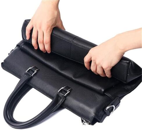 laptop bag Vintage Leather Briefcase 14 inch Leather Laptop Bag for Men Retro Work Tote with Shoulder Messenger Bag in Kuwait