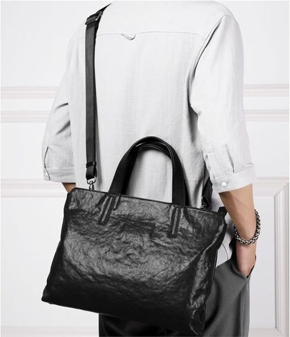laptop bag Leather Laptop Messenger Briefcase Bag for Men-Leather Satchel for Travel and Office Shoulder Bag-Rustic in Kuwait