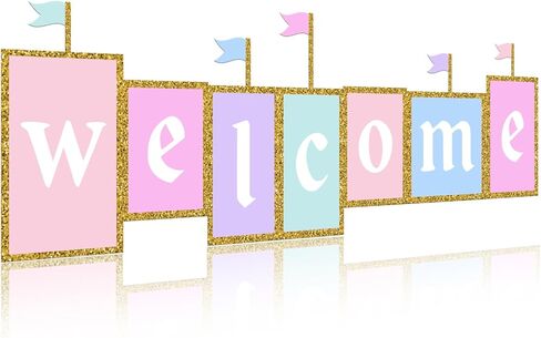 Gueevin 3.3 ft Back to School Welcome Banner Classroom Castle Welcome Sign Bulletin Board Decoration for Preschool Elementary Middle First Day of School Home Office Wall Party Door(Bright) in Kuwait
