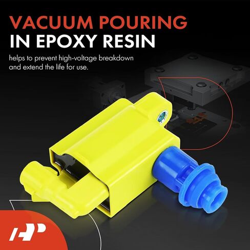 A-Premium 3 Yellow Ignition Coils with 3 Spark plug Wires Compatible with Lexus GS300, IS300, SC300 & Toyota Supra, 1998-2005 L6 3.0L in Kuwait