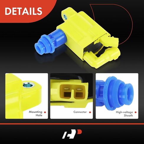 A-Premium 3 Yellow Ignition Coils with 3 Spark plug Wires Compatible with Lexus GS300, IS300, SC300 & Toyota Supra, 1998-2005 L6 3.0L in Kuwait
