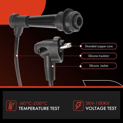 A-Premium 3 Yellow Ignition Coils with 3 Spark plug Wires Compatible with Lexus GS300, IS300, SC300 & Toyota Supra, 1998-2005 L6 3.0L in Kuwait