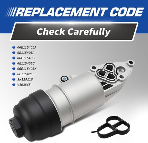 06E115405K Aluminum Oil Filter Housing Compatible with A4 A5 A6 A7 A8 Quattro Q5 Q7 S4 S5 2005-2018 06E115405A 06E115405C in Saudi Arabia