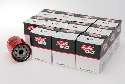 Baldwin B37 Spin-On Oil Filter, 23 Nominal/45 Absolute Micron, 2.56″ OD × 3.50″ L, 3/4‑16 Thread – 12 Pack | Replaces GMC 94848478, Toyota 90915‑10004, Wix 57145XP, 90915-YZZF1 in Kuwait
