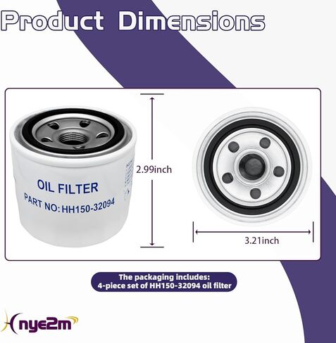 4 pcs HH150-32094 Oil Filter Replacement Compatible with Kubota BX2200D BX22D BX23D B2150 B2301 B2320 B2400 B1550 B1700 BX2660 BX2670 B20 B21 B26B2301 B2320 B2400 B2410Tractors in Saudi Arabia