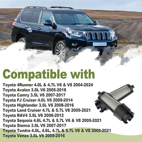 YANGLEQI 2Pcs Oil Control Valve Filters Compatible with Toyota 4Runner 2004-2024 Highlander 2008-2022 Tundra 2007-2021 Lexus ES300h 2013-2016 LS600h 2008-2012 ES350 2007-2016 Replace# 15678-46020 in Kuwait