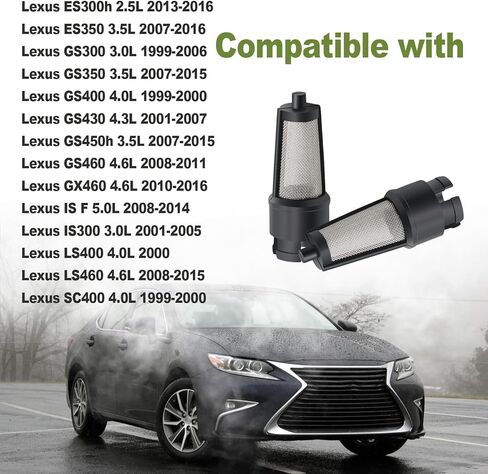 YANGLEQI 2Pcs Oil Control Valve Filters Compatible with Toyota 4Runner 2004-2024 Highlander 2008-2022 Tundra 2007-2021 Lexus ES300h 2013-2016 LS600h 2008-2012 ES350 2007-2016 Replace# 15678-46020 in Kuwait