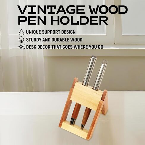 YUNCHUN Wood Pen Holder, Wooden Desk Accessories for Office, Business Desk Organizers, Executive Pens Display Stand for Decoration, Pencil Holder Desktop Pen Holder in Saudi Arabia