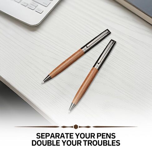 YUNCHUN Wood Pen Holder, Wooden Desk Accessories for Office, Business Desk Organizers, Executive Pens Display Stand for Decoration, Pencil Holder Desktop Pen Holder in Saudi Arabia