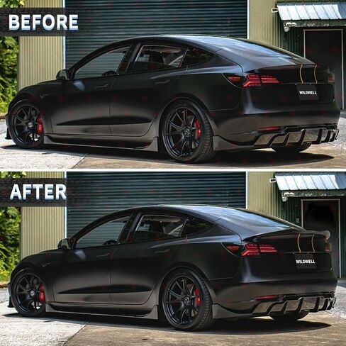 WildWell جناح سبويلر خلفي لـ 2017-2026 Tesla Model 3 & Model 3 Highland، Trunk Spoiler Lip Highkick Performance الملحقات الخارجية باللون الأسود غير اللامع in Kuwait