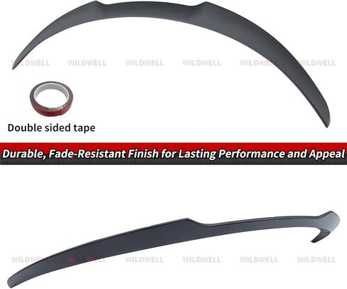 WildWell جناح سبويلر خلفي لـ 2017-2026 Tesla Model 3 & Model 3 Highland، Trunk Spoiler Lip Highkick Performance الملحقات الخارجية باللون الأسود غير اللامع in Kuwait