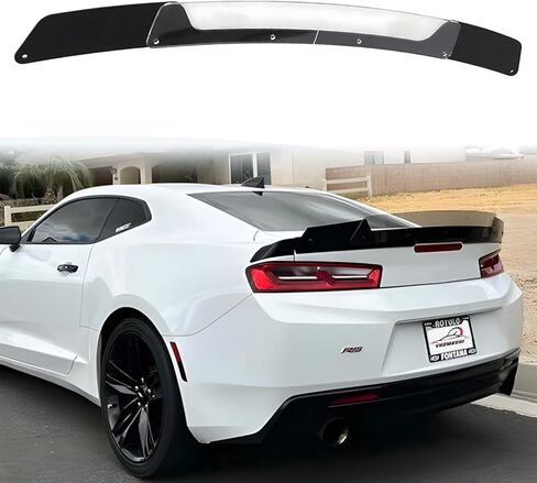 Rear Wickerbill Spoiler Fits for Chevrolet Camaro 2016-Present with GM Blade Spoiler All Models, 2 Pieces Add-on Style Rear Wicker Bill, Rear Trunk Lid Wickerbill Includes RivNut Tool in Saudi Arabia