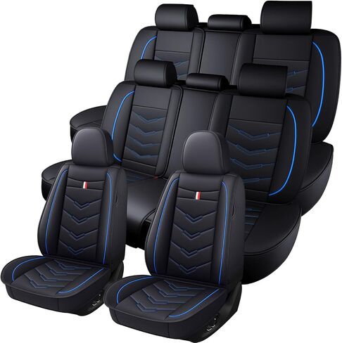 Car Seat Covers 7 Seats for Ford Explorer 2005-2026,Premium Nappa Leather Waterproof Durable Seat Covers,Compatible Airbag Easy Install Clean Full Sets(Standard,Black) in Saudi Arabia