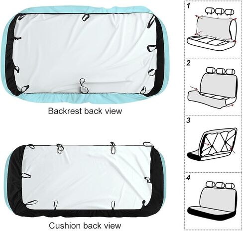Women's Universal Fit Auto Soft Back Seat Cover, Light Blue Fashion Decor Car Seat Cover Padded Rear Bench for Trucks SUV in Saudi Arabia