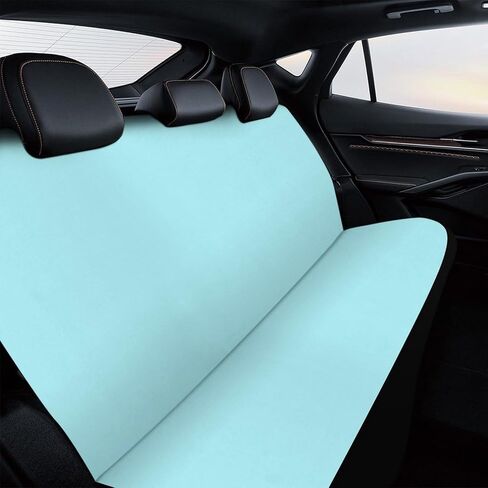 Women's Universal Fit Auto Soft Back Seat Cover, Light Blue Fashion Decor Car Seat Cover Padded Rear Bench for Trucks SUV in Saudi Arabia