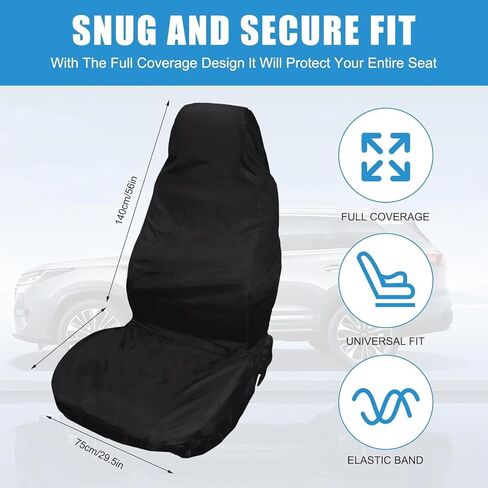 Car Seat Cover, Front Seat Protector, Universal Car Seat Cover for Front Seats, Workshop Seat Protector for Garage & Work, Black in Kuwait