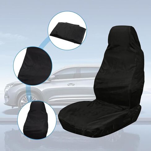Car Seat Cover, Front Seat Protector, Universal Car Seat Cover for Front Seats, Workshop Seat Protector for Garage & Work, Black in Kuwait