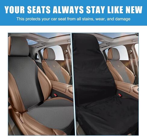 Car Seat Cover, Front Seat Protector, Universal Car Seat Cover for Front Seats, Workshop Seat Protector for Garage & Work, Black in Kuwait