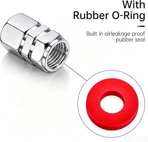 Tire Valve Stem Cap Cover for Mercedes-Benz Belt O-Ring Seal Corrosion Resistant.Tire Valve Stem Air Cap 4 Pack Silver in Saudi Arabia