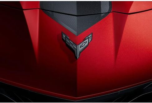 C8 Corvette GM 86563245 Crossed Flags Front Nose Emblem - Stealth Carbon Flash Decal Logo for C8 Stingray, Z51 Corvettes in Kuwait