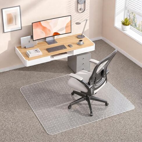 Office Chair Mat for Low-Pile Carpet，45" x 53" Clear Heavy Duty PVC Chair Mat,Non-Slip Desk Chair Mat for Rolling Chairs,Home Office & Gaming in Saudi Arabia