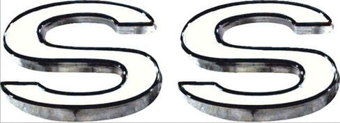 4 قطع 1969-72 Chevelle SS شعارات الحاجز الأمامي شارة ثلاثية الأبعاد 3953634 بديلة لـ SS (أبيض) in Kuwait