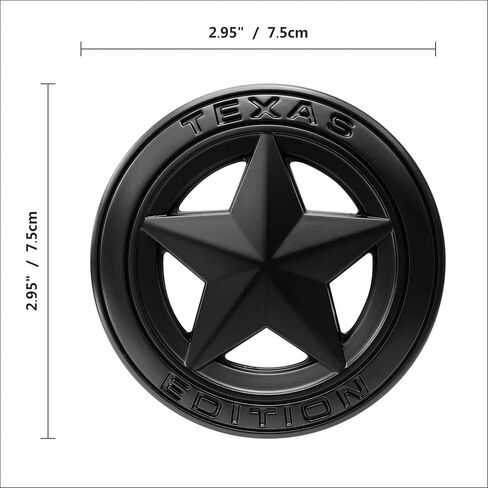 2 Count Aluminum Alloy 3D Round All Black Texas Edition Emblem Lone Star Decal Adhesive Sticker Universal Fit Compatible with Chevrolet Silverado Sierra Car Truck Auto in Kuwait
