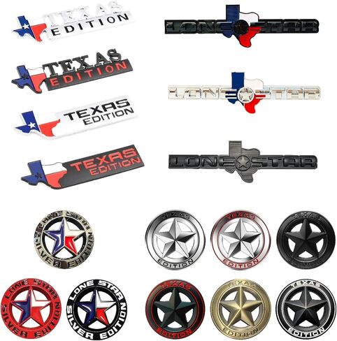 2 Count Aluminum Alloy 3D Round All Black Texas Edition Emblem Lone Star Decal Adhesive Sticker Universal Fit Compatible with Chevrolet Silverado Sierra Car Truck Auto in Kuwait