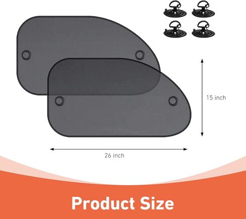 2 PCS Car Side Window Sun Shade, Mesh Breathable Side Window Sunshade, Suction Cup Adhesive Sunshade Protective Cover, Universal for Most Vehicles (Black) in Saudi Arabia