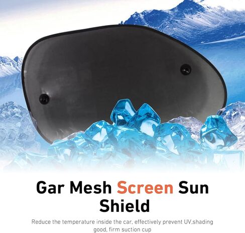 2 PCS Car Side Window Sun Shade, Mesh Breathable Side Window Sunshade, Suction Cup Adhesive Sunshade Protective Cover, Universal for Most Vehicles (Black) in Saudi Arabia