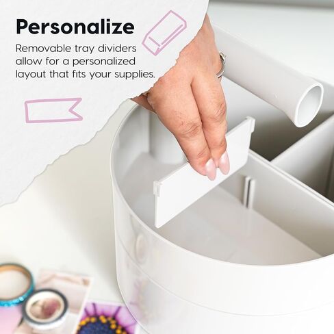 IRIS USA 2-Pack Desk Caddy Organizer |Made in USA| with Built-In Handle & 6 Storage Compartments for Markers, Pens, Arts & Crafts - White in Saudi Arabia