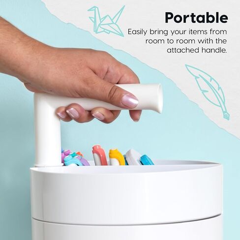 IRIS USA 2-Pack Desk Caddy Organizer |Made in USA| with Built-In Handle & 6 Storage Compartments for Markers, Pens, Arts & Crafts - White in Saudi Arabia