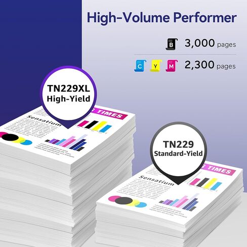 TN229XL Toner Cartridge Replacement for Brother TN229 TN229XL Toner Compatible with Brother MFC-L3780CDW HL-L3280CDW MFC-L3720CDW HL-L3220CDW HL-L3300CDW, High Yield 4-Pack (BK/C/M/Y) in Saudi Arabia