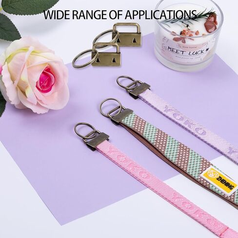 30 PCS 0.47in*0.94in Bronze Metal Key Fob Hardware, Keychain Accessories Bag Webbing Strap Lock Edge, Lanyards Keychain Making for DIY Projects/Crafters in Saudi Arabia