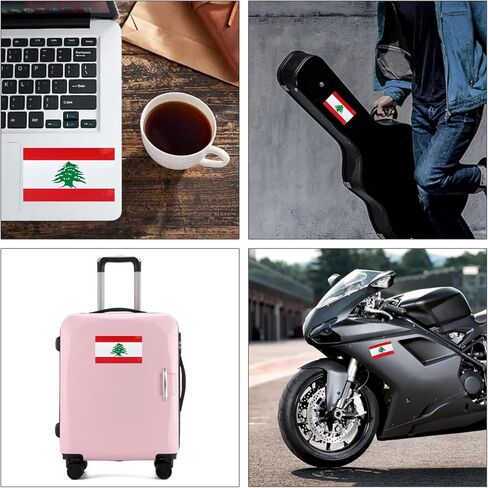 CANTENDO 3Pack Lebanon Flag Decal - Lebanese Flags Reflective Vinyl Car Stickers - for Car Window Bumper Waterproof Sticker (12 x 8.5 Inch) in Saudi Arabia