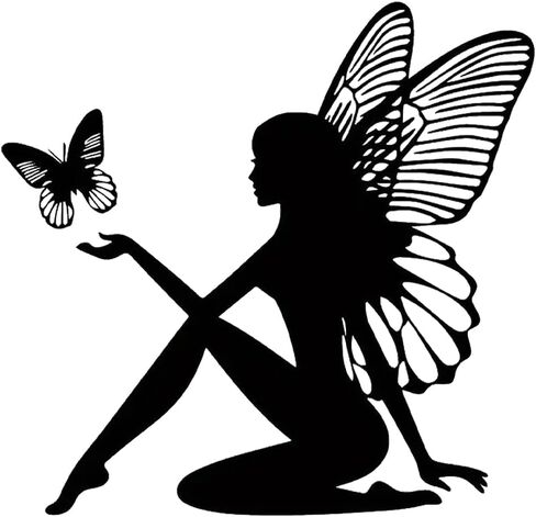 2 PCS Butterfly Fairy Vinyl Decals, Waterproof Removable Stickers for Laptops, Cars, Trucks, Bumpers,Motorcycles Z-147 in Saudi Arabia