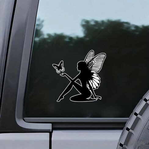 2 PCS Butterfly Fairy Vinyl Decals, Waterproof Removable Stickers for Laptops, Cars, Trucks, Bumpers,Motorcycles Z-147 in Saudi Arabia