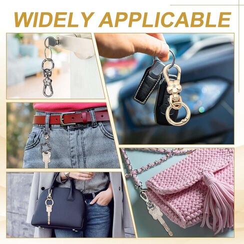 uxcell 2Pcs Swivel Clasp Clip, 2.8" Snap Hook with O Spring Ring Metal Double Opening Key Chain Clip Lobster Claw Clasps for DIY Crafts Bags Jewelry Lanyards, Black in Kuwait