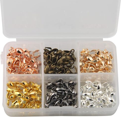 ALLinONE 1 Box 6 Colors Metal Pinch Clip Bail Clasp Pendant Connector for DIY Craft Jewelry Making (3x13mm 120pcs) in Kuwait
