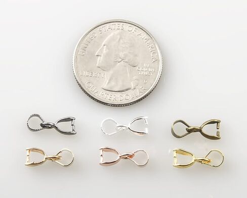 ALLinONE 1 Box 6 Colors Metal Pinch Clip Bail Clasp Pendant Connector for DIY Craft Jewelry Making (3x13mm 120pcs) in Kuwait