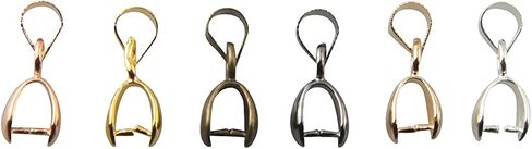 ALLinONE 1 Box 6 Colors Metal Pinch Clip Bail Clasp Pendant Connector for DIY Craft Jewelry Making (3x13mm 120pcs) in Kuwait