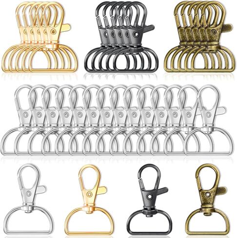 Swivel Clasp Hooks, 30 PCS Metal Lobster Claw Clasps with Key Chain Rings for Making Snap Tabs in Saudi Arabia