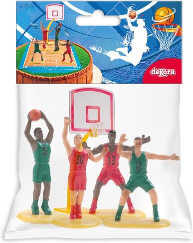 ديكورا، قطعة علوية لكعكة كرة السلة للأولاد، شخصيات صغيرة لكرة السلة لتزيين الكيك، زينة حفلات أعياد الميلاد للأطفال، 5 وحدات، 4 لاعبين وحلقة واحدة in Kuwait