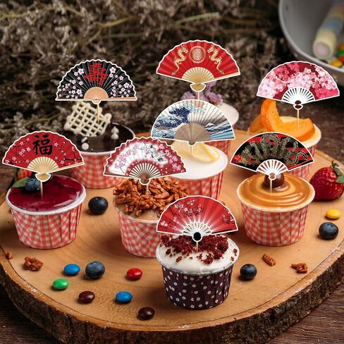 24 Pcs Hibachi Cupcake Toppers Hibachi Cake Decorations Hibachi Party Decorations Japanese Decorations Japanese Party Decorations Japanese Birthday Decorations in Kuwait
