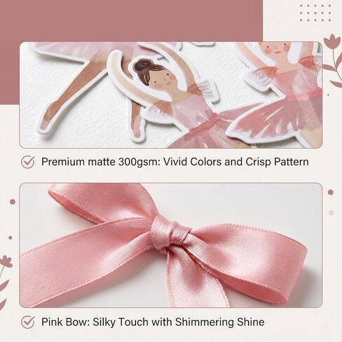 Ballerina Birthday Party Decorations, Pink Ballerina Cupcake Topper and Ballet Dancer Banner with Bow Garland, Party Supplies for Girls Birthday, Baby Shower, 37 Pcs Set in Saudi Arabia