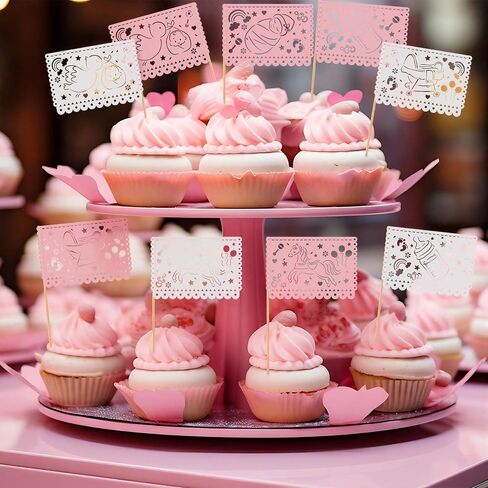 Mifoci 80 Pcs Cielito Lindo Baby Shower Cupcake Toppers Papel Picado Cake Toppers Mexican Fiesta Theme Party Decorations Supplies for Baby Shower Banquet Celebration Party Supplies Decor in Kuwait