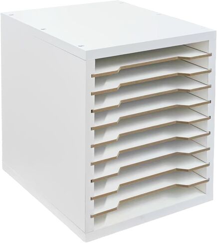Novabright 9"x12" Construction Paper Organizer, 10-Tier Adjustable Scrapbook Paper Storage Organizer for A4/8.5"'x11 Wood Desktop Papersorter for Office Home School Papersorter for Cardstock Document in Saudi Arabia