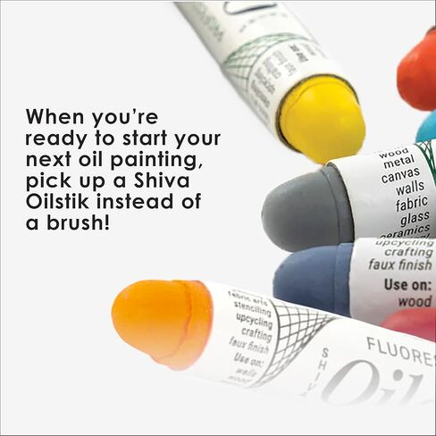 Jack Richeson & Co Shiva Artist Grade Oilstiks Set – 6 Neutral Landscape Colors (Antique White, Wedgewood Blue, Pewter Gray, Yellow Ochre, Celadon Green, Barn Red) – Professional Oil Paint Sticks for Canvas, Fabric, Wood & Mixed Media in Kuwait