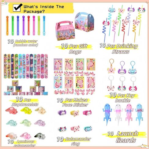 Axolotl Party Favors,Axolotl Birthday Decorations it Salamander Gift Bag Filling For Party Decoration Supplies And Class Rewards Salamander Gifts in Kuwait