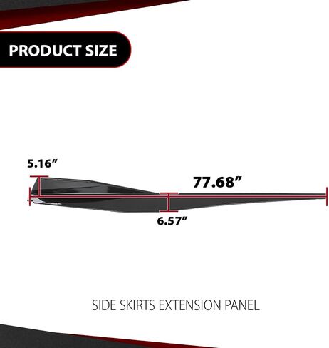 Side Skirts Extension Lip Splitter Compatible with Chevy Corvette C8 Stingray Z51 2-Door 2020-2023 Carbon Fiber Style in Kuwait